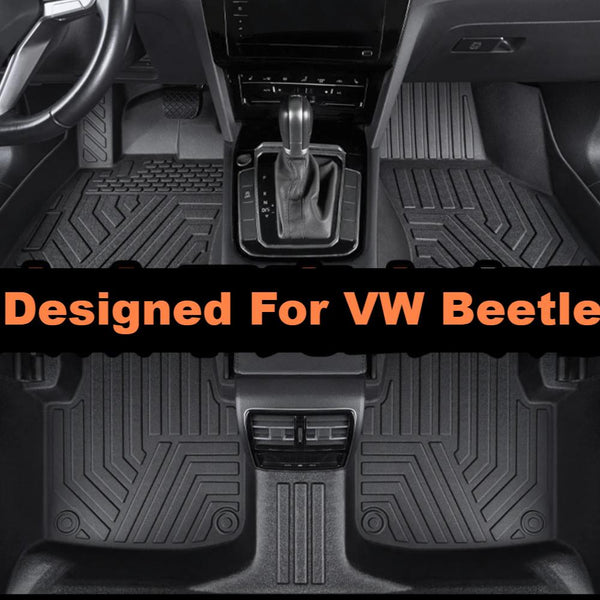 SCUMAXCON Custom Fit TPE All-Weather Full Coverage Non-Slip & Wear-Resistant Car Interior  Floor Mats for VW Beetle 2013-2019